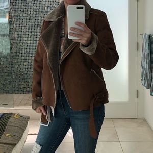 URBAN OUTFITTERS Faux-Suede Moto Jacket XS